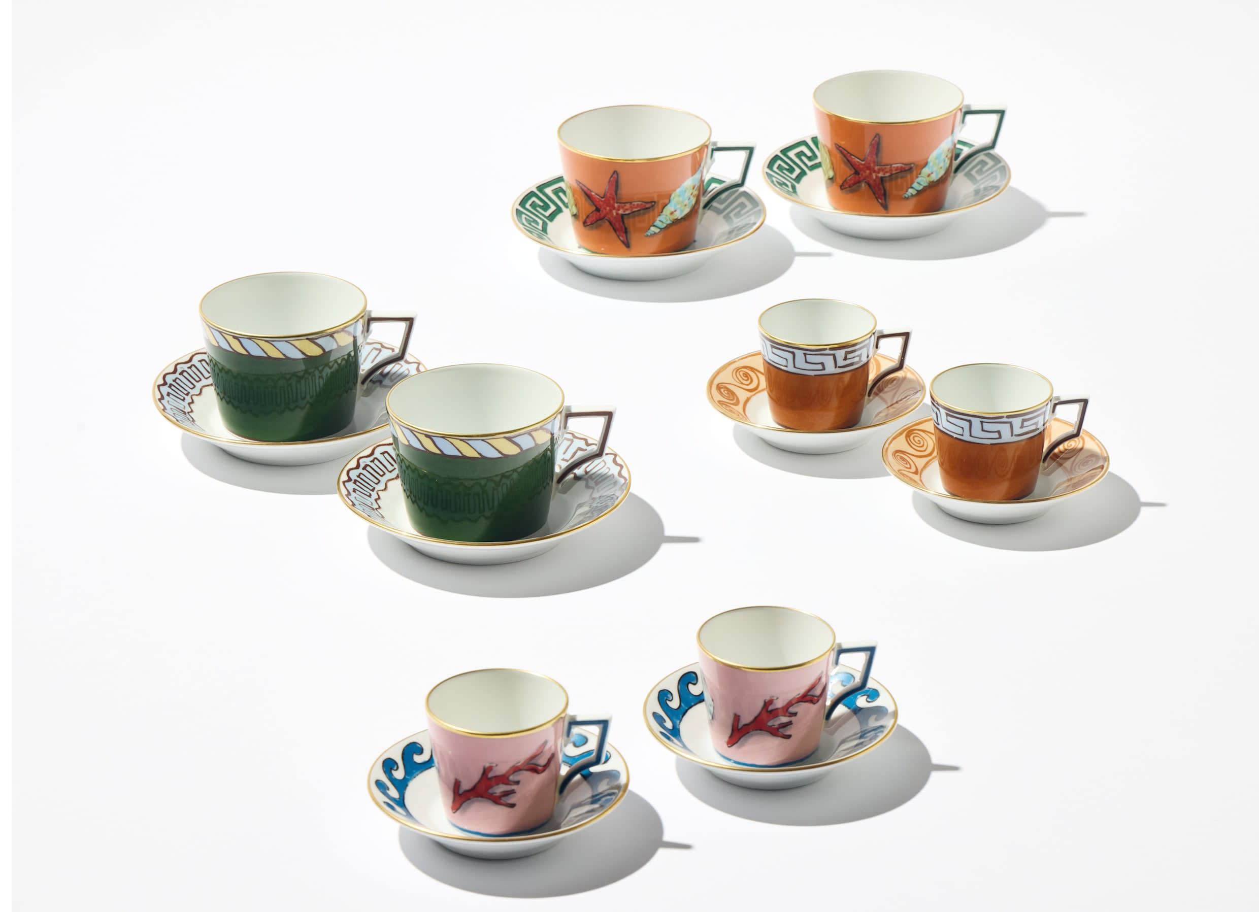 Espresso set for two Terracotta | Viaggio Di Nettuno | GINORI 1735